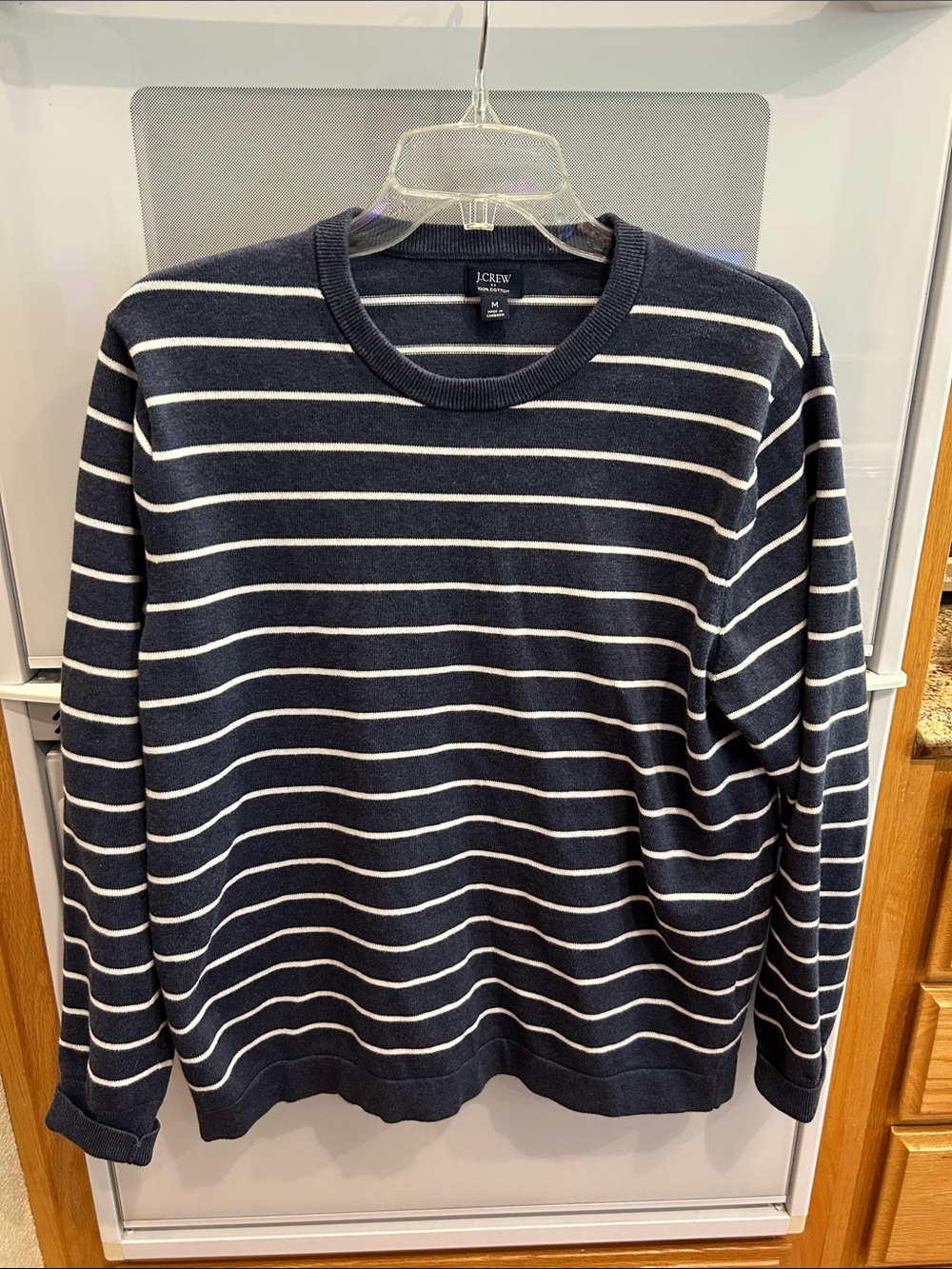 J.Crew Navy Stripe Crewneck Sweater